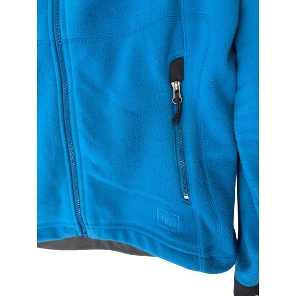 REI Fleece Jacket Women's Blue Full Zip Outdoor Hiking Gorp Cozy Soft Medium - Picture 4 of 12